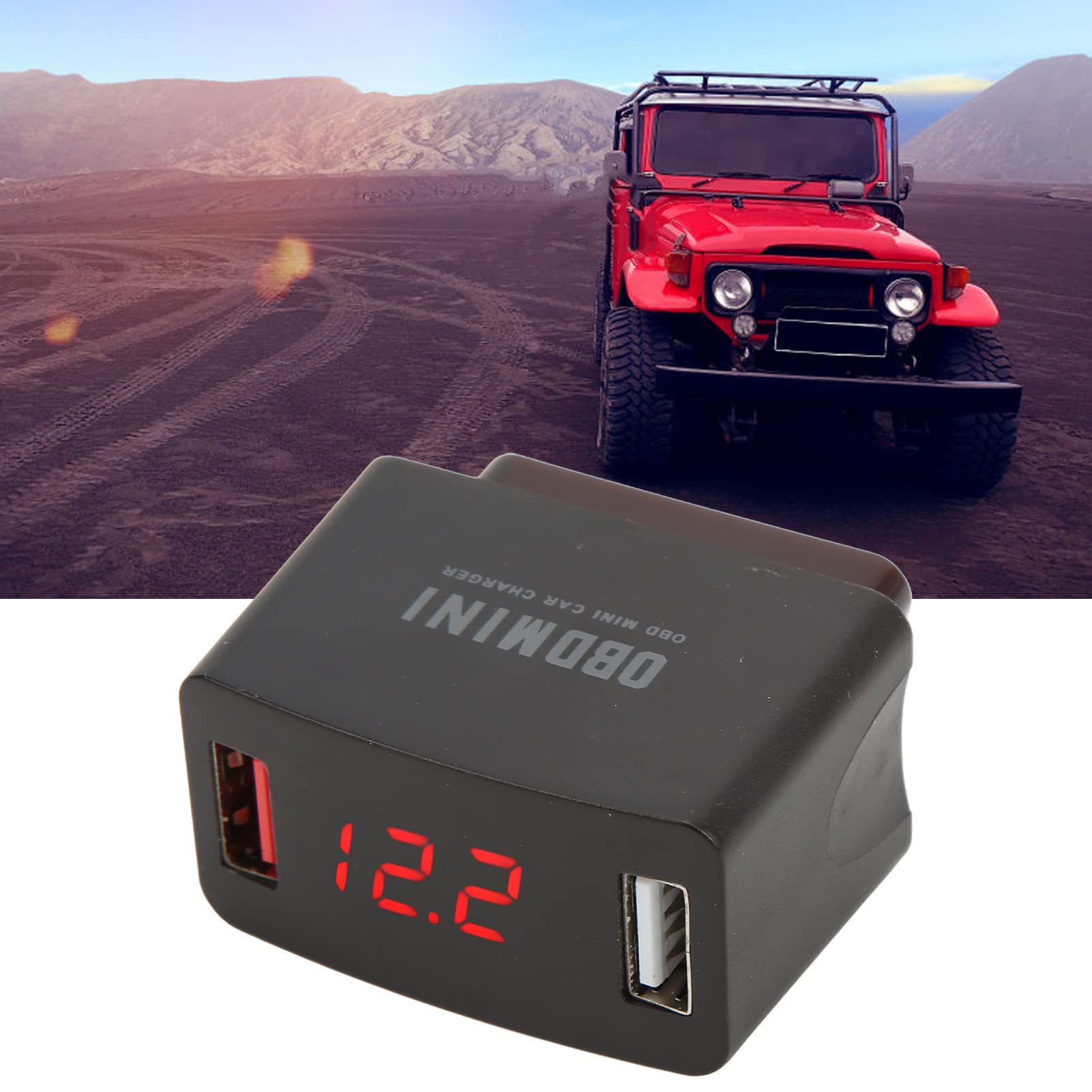 Adattatore Caricabatterie USB OBD Universale – Doppia USB, Display LED, 12-24V Per Auto - 5