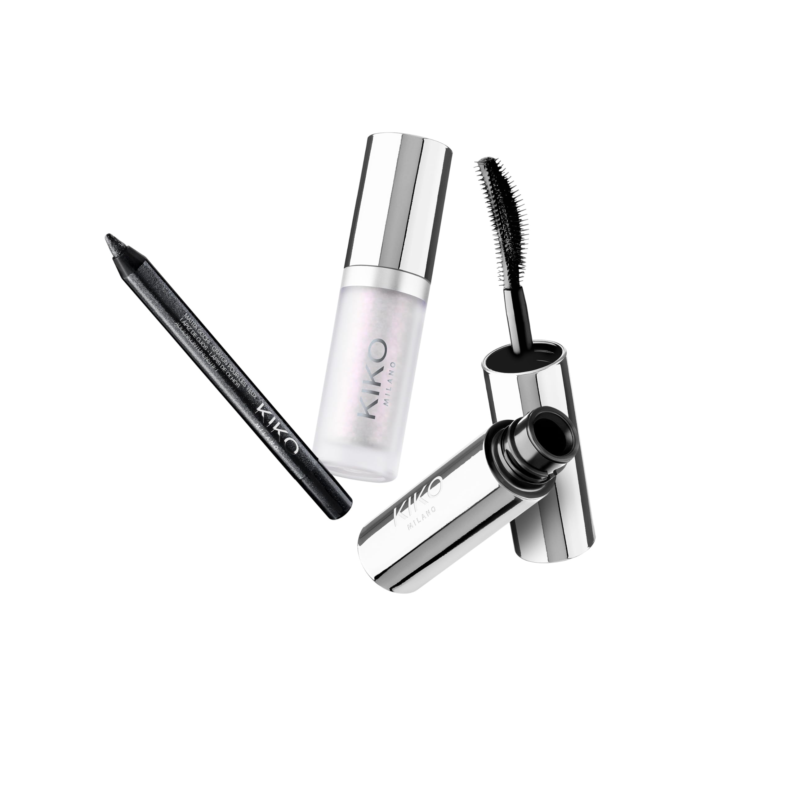 KIKO Milano Snow-Kissed Holiday Secret Santa Mini Make Up Gift Set, Gift Set Makeup: Mascara Effetto Volumizzante, Matita Occhi E Illuminante Liquido In Formato Mini