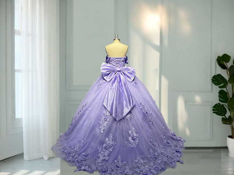 purple sweet 16 dress v neck Tulle Long Prom Dress, Purple US 2 / Custom Color The off Luxurious Purple A-line Ball Gown