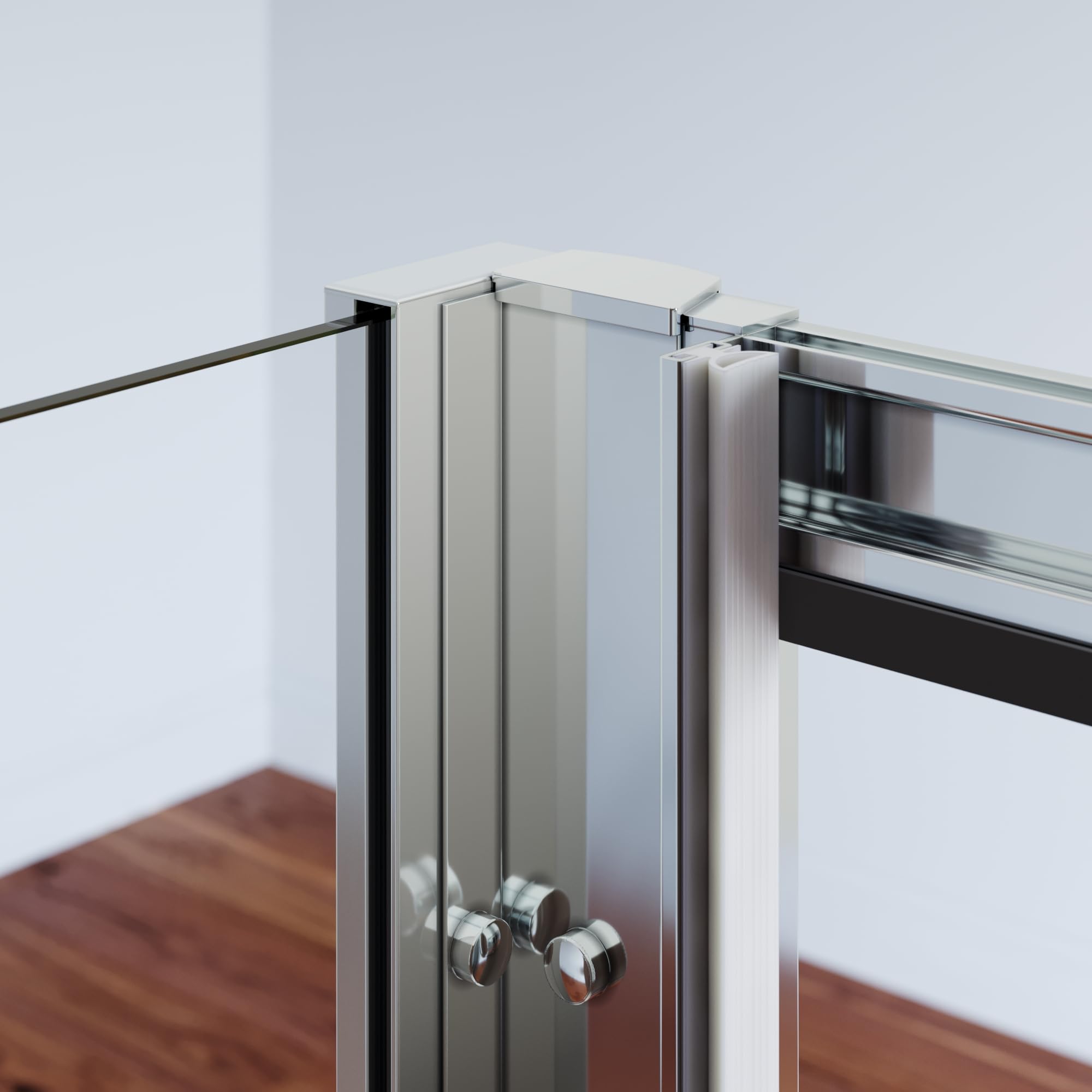 SONNI Upgrade - Mampara de ducha (cristal transparente, plegable, 76 x 185 cm)
