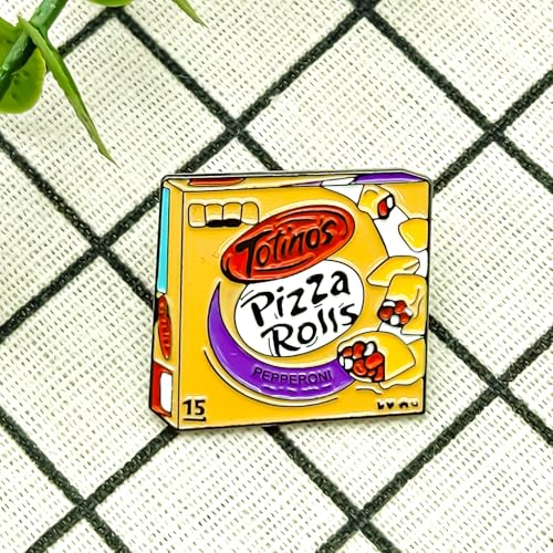Pizza Rolls Pin - Cooperation Series - Enamel Lapel Pin - Plated Badge for Clothing, Bags, and Lanyards - Thumbnail 2