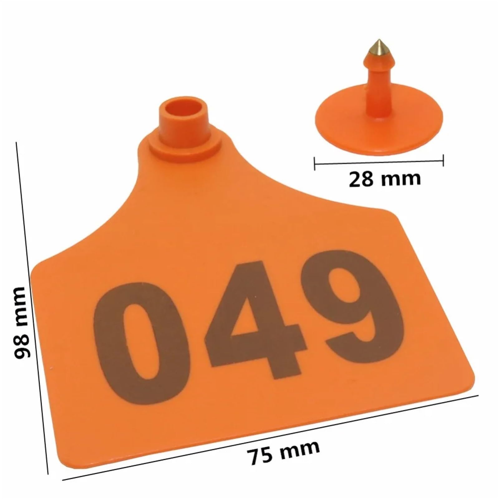 100 targhette per orecchie con animali grandi, 98 x 75 mm, in TPU, per digitare e digitare con animali della fattoria digitale (verde)