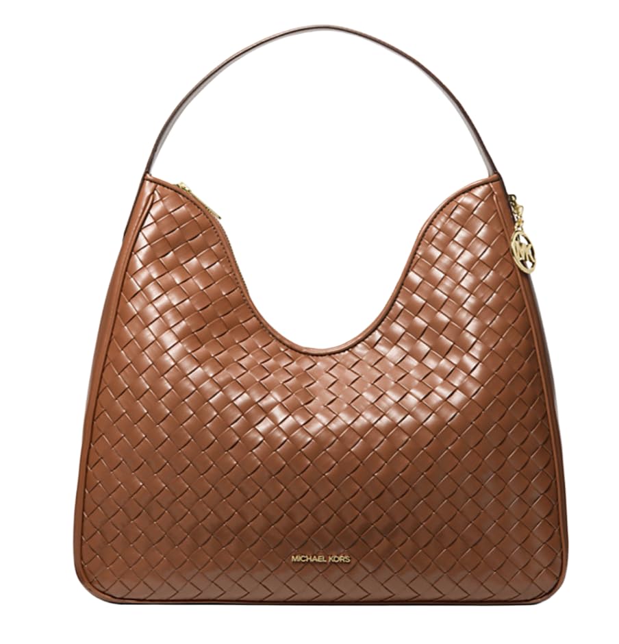 Bolsa Feminina Michael Kors Nayla Média Original – Hobo MK Signature Canvas ou Messenger Couro Pebbled – Bolsa de Ombro ou Transversal Luxo (Luggage Texture, médio Hobo)