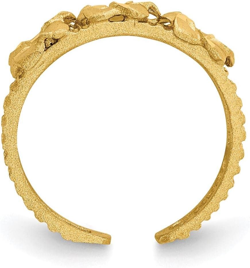 14k Yellow Gold Plumeria Flower Toe Ring