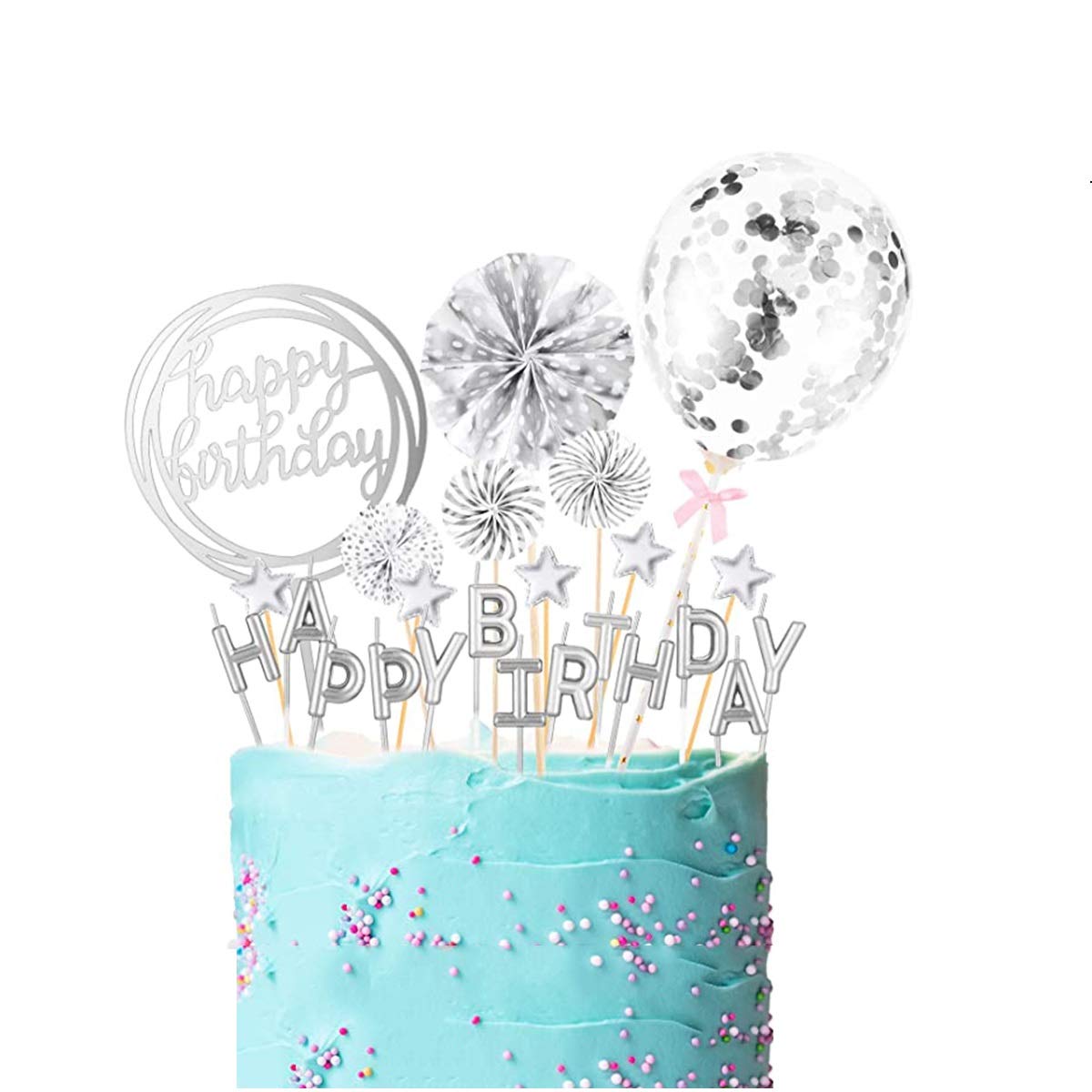 Buy Fantasyon 24 Pcs Happy Birthday Cake Toppers Set, Cake Candles