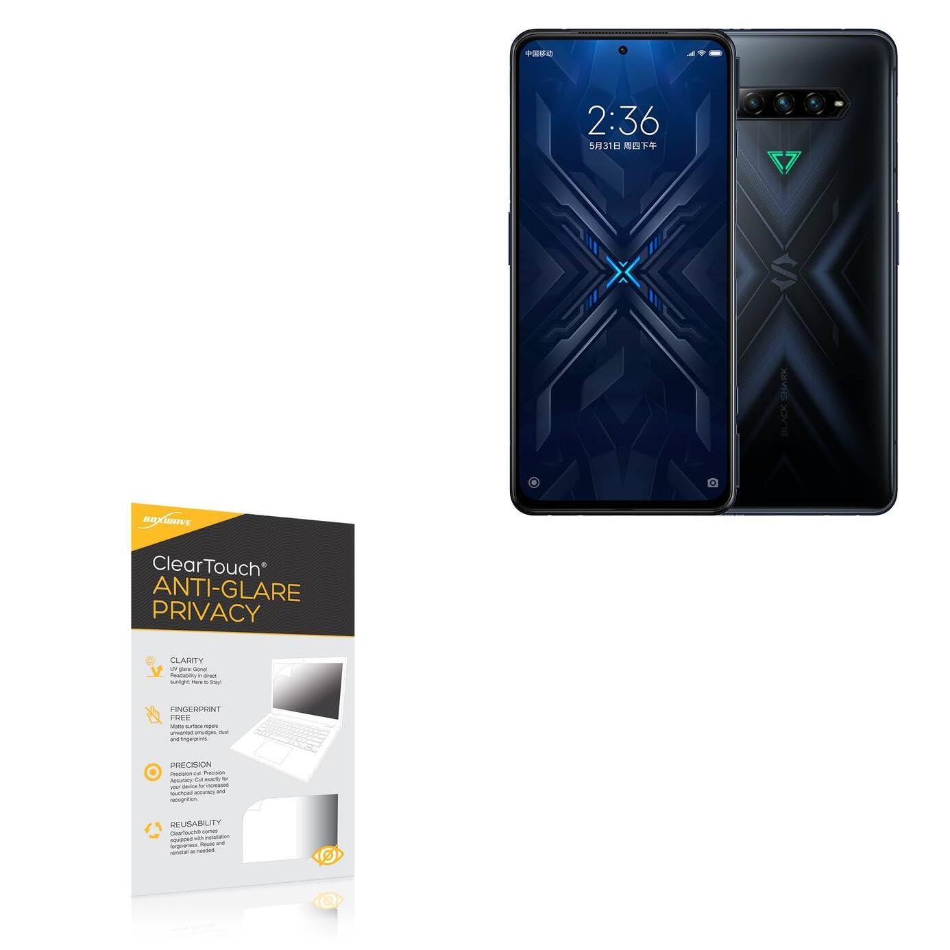 BoxWave Screen Protector Compatible with Black Shark 4 Pro - ClearTouch Anti-Glare Privacy (2-Pack), Privacy Screen Protector Flexible Film Anti-Glare