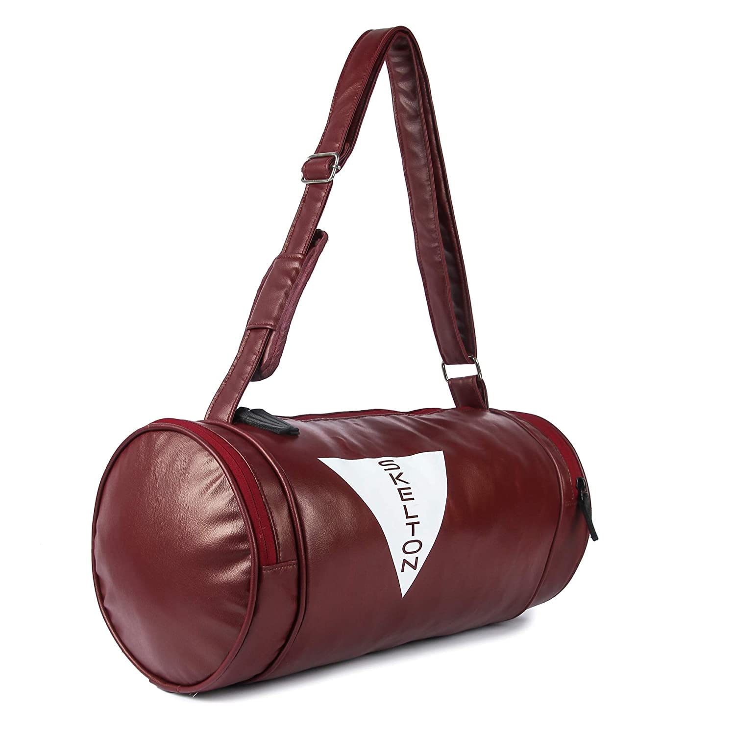 Skelton Leather Gym Bag, Duffel Bag for Fitness Freaks, Stylish Printed Sports Bag, Sports and Fitness Bag (Red)-picture-20