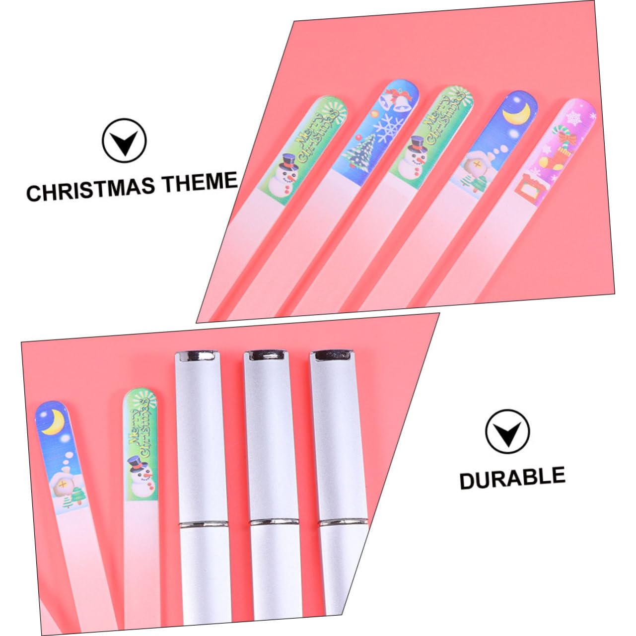 minkissy 20stücke Weihnachts-thema Nagelfeilen Tragbare Maniküre-werkzeuge Für Fingernägel Und Fußnägel Langlebig Und Praktisch Für Täglichen Gebrauch