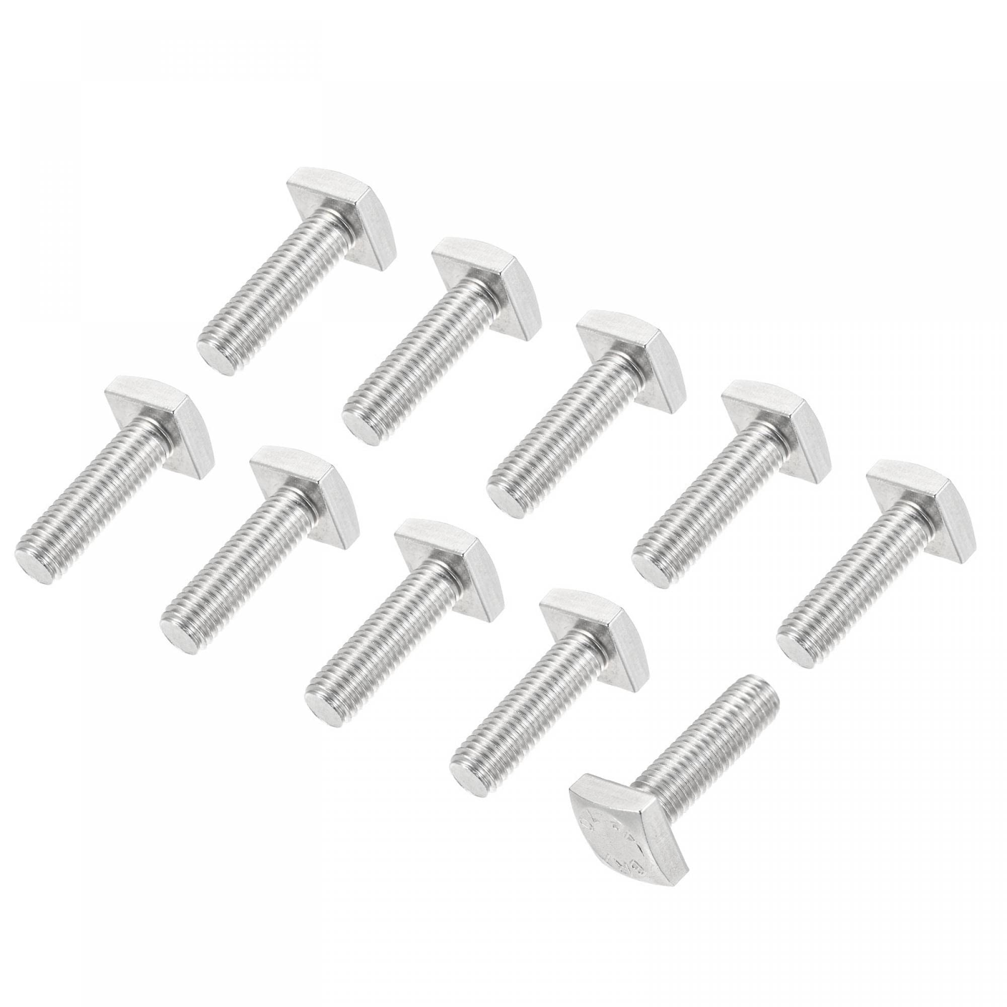 sourcing map Lot de 10 vis à tête carrée M6 x 20 mm entièrement filetées en acier inoxydable 304 de qualité C