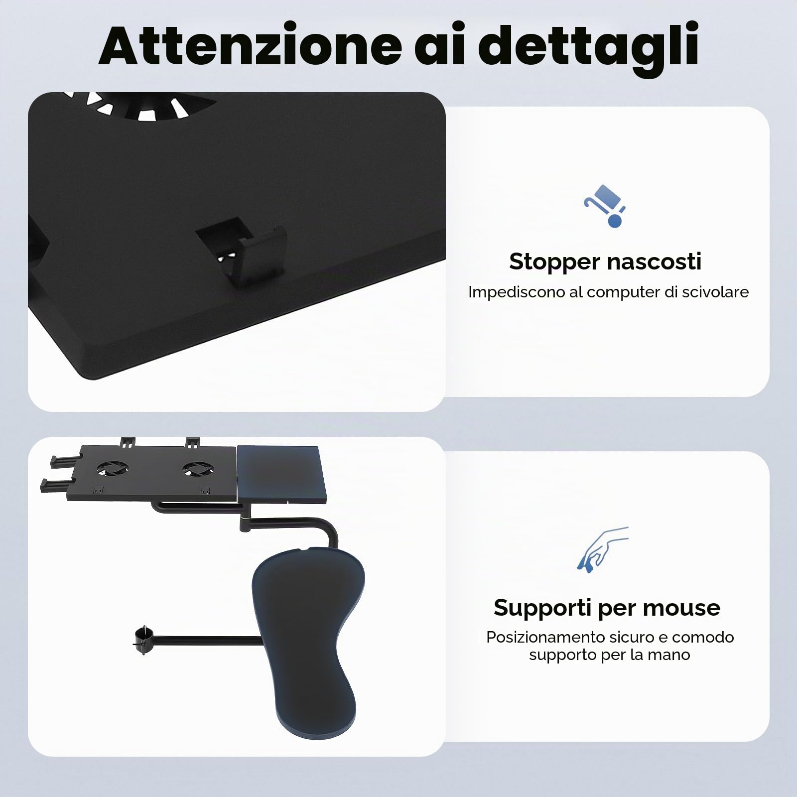 Supporto Per Tastiera Sedia, Regolabile, Poggiapolsi In Acciaio Inossidabile, Vassoio Per Tastiera, Bracciolo, Supporto Per Mouse Del Computer Portatile, Computer Desktop, Tablet Casa Ecc