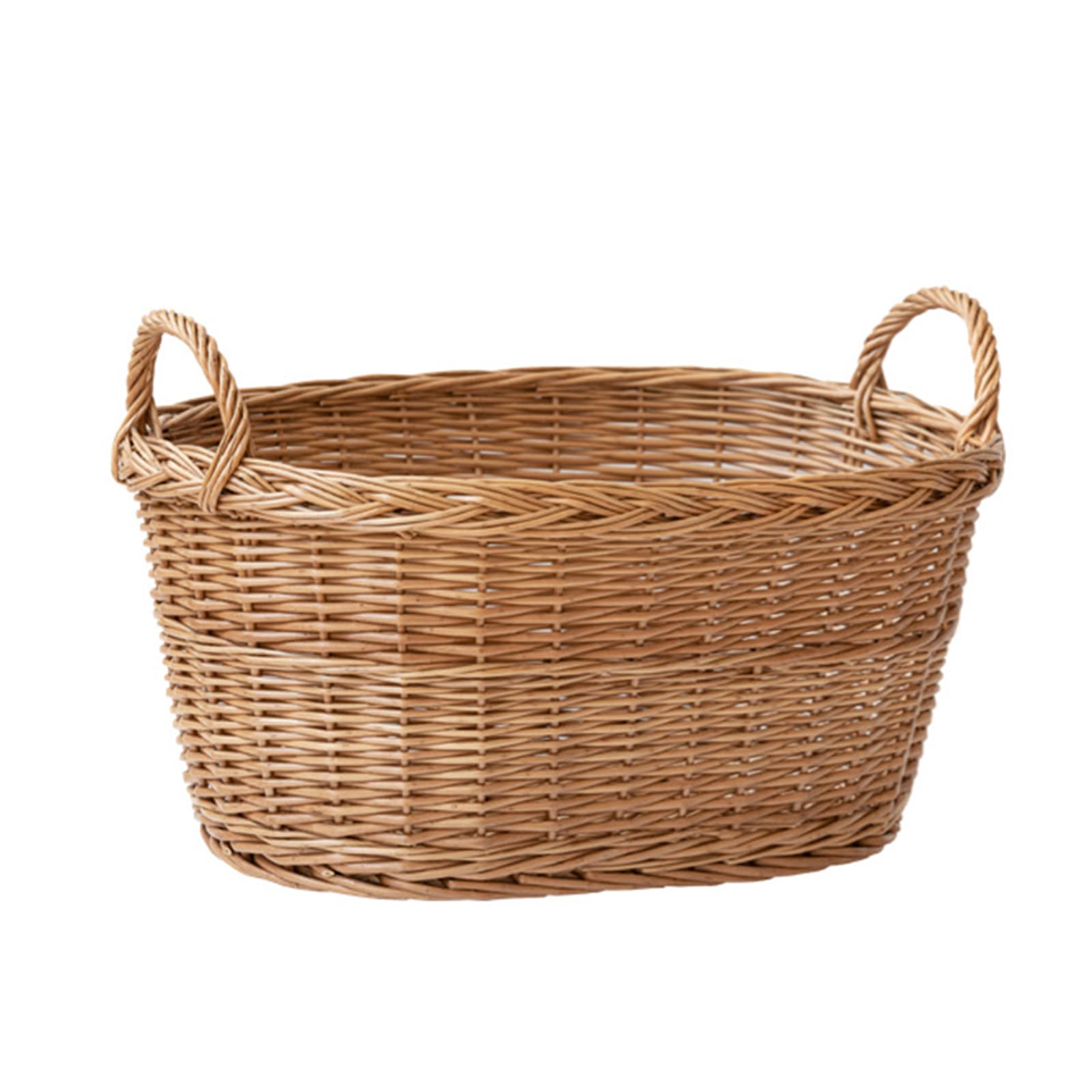 ZYFAB Handwoven Wicker Cesta Almacenamiento con manijas Cesta Bohemia césped Marino para la decoración en Dormitorio Sala de Estar lavandería Entrada cesto,A,S