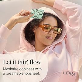 Cora Period Long Liners | 100% Organic Cotton Topsheet | Ultra Thin, Quick Absorbency | Hypoallergenic | Dermatologically Tested | Unscented, No Wings (36 Long Liners)