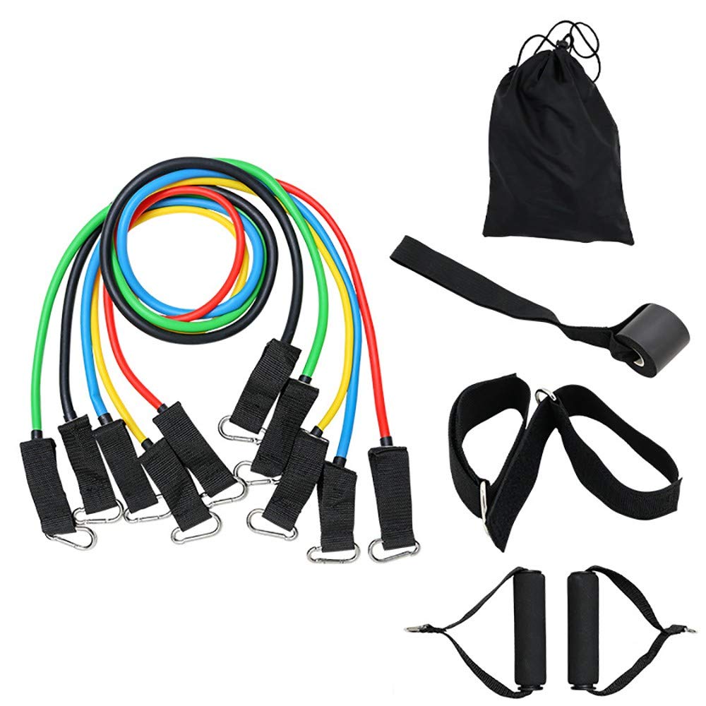 Set di Fasce di Resistenza,Bande di Resistenza,Bande Elastiche in Lattice con Maniglie,Gancio,Cinghie Puntapiedi Borsa, Bands Elastici per Attrezzi da Fitness Yoga Pilates