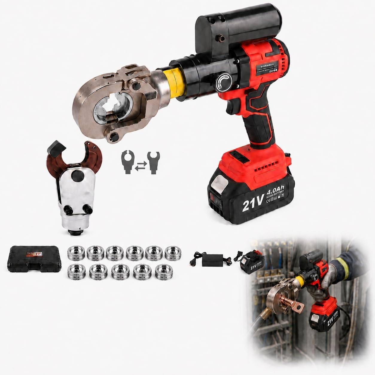 2-in-1 Akku Kabelschuh Presszange und Kabelschneider 2In1Kit