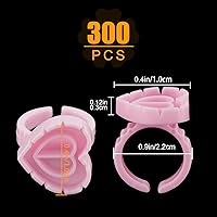 Vista 2 de 300 anillos de pegamento para suministros de extensión de pestañas, taza de pegamento para pestañas de volumen, anillos de pestañas de extensión