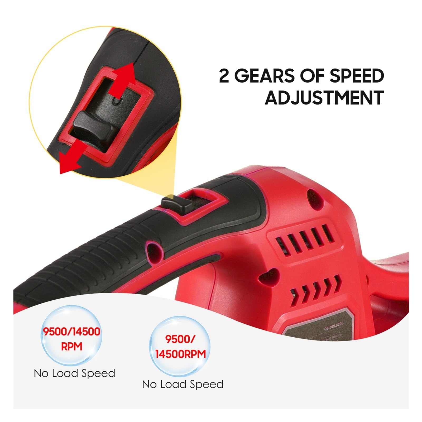 Ventilador, Soplador de Hojas eléctrico inalámbrico de 20 V, Control de 2 velocidades, 60 MPH/130 mph, portátil, de Mano