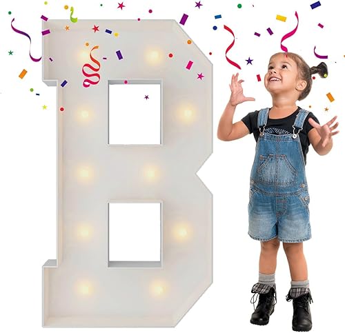 Letras iluminadas de marquesina de 3 pies, letras grandes de marquesina, marco de globos de mosaico, letras grandes para decoración de compromiso,