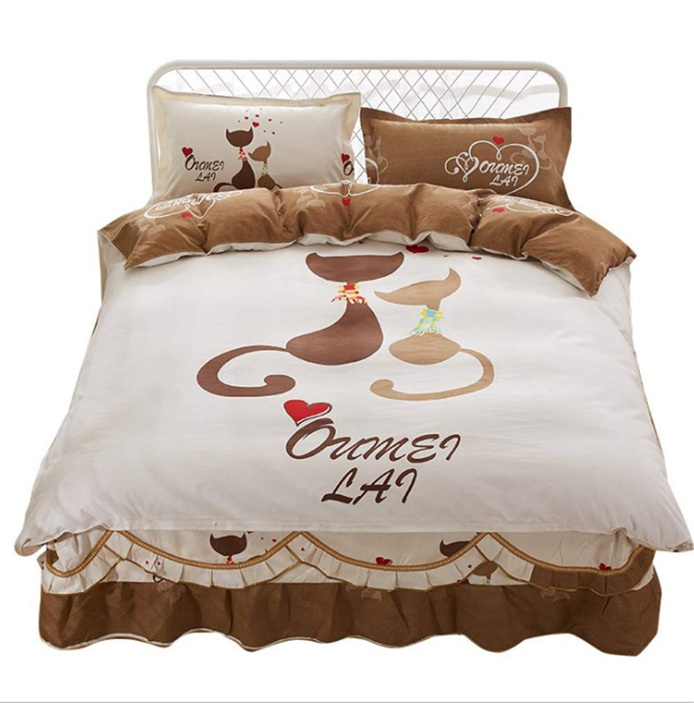 Literie pour un sommeil de princesse : ensemble 4 pièces en coton respirant et doux