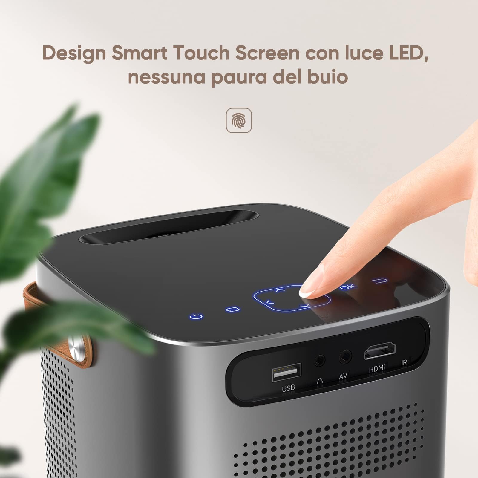 Proiettore Portatile TOPTRO TR23 Full HD 1080P Supporto Mini Proiettore,18000 Lm Videoproiettore 5G WiFi e Bluetooth con Zoom al 50%,Proiettore per Home Cinema Antipolvere per iOS/Android/HDMI/USB/PC