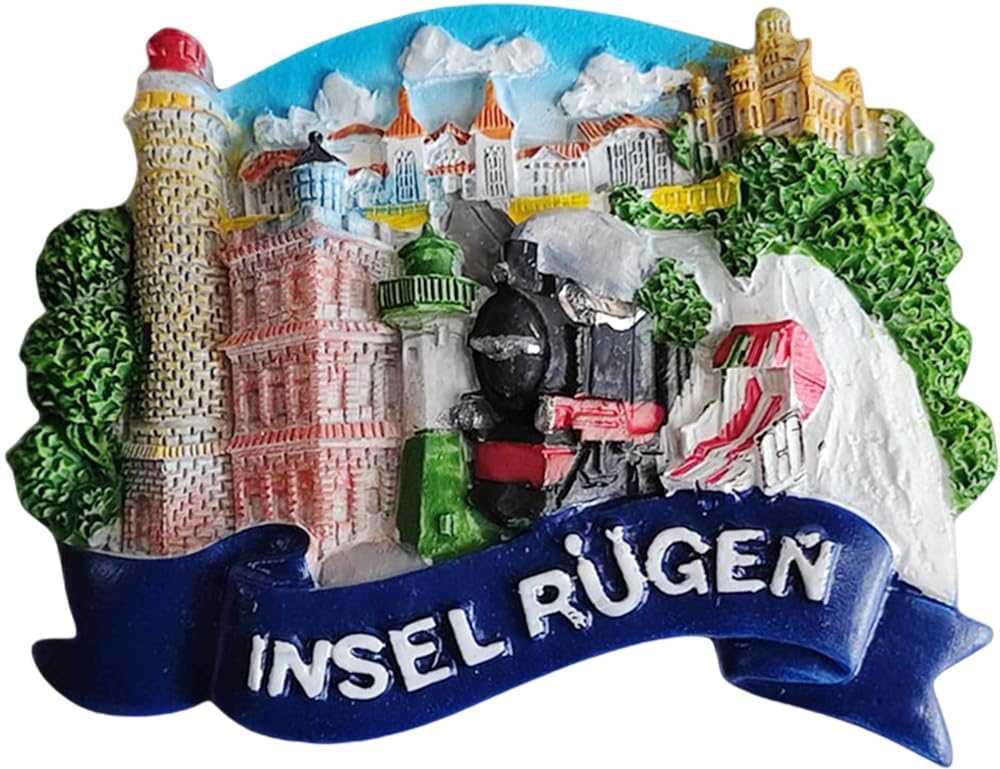 3D Ruegen Island Germany Fridge Magnet Tourist Souvenir Refrigerator Decoration Magnet Hand Painted Craft