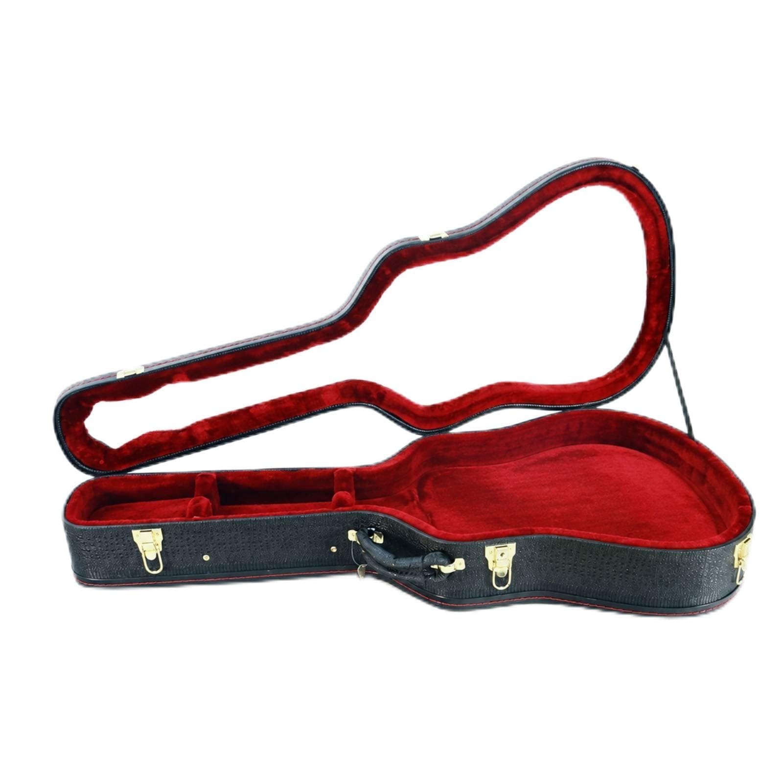 Colcolo Custodia Chitarra Acustica Rigida Custodia Valigetta Astuccio Protezione in Poliuretano con Costruzione Finitura Classica Adatta a Repertori Live, Nero, Nero