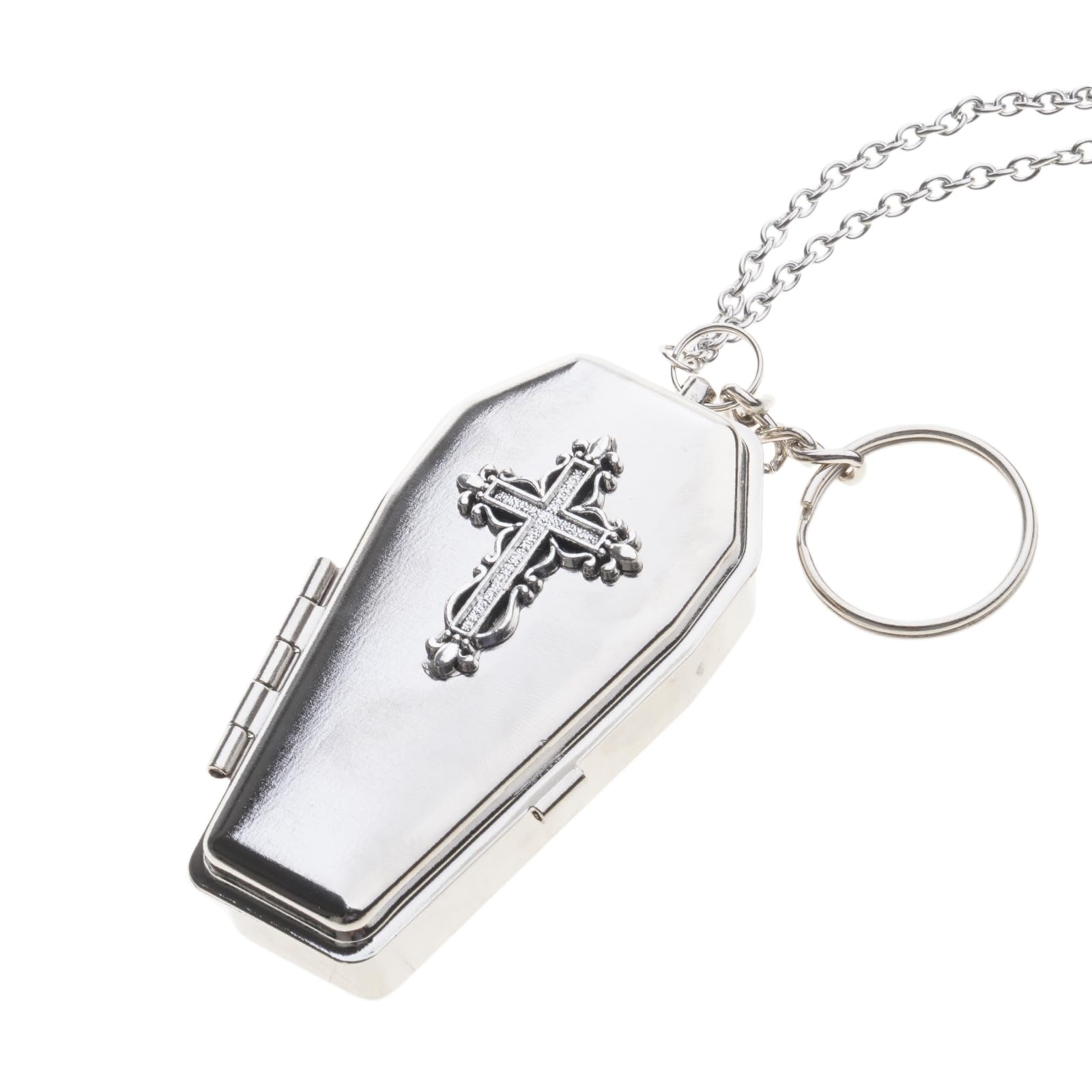 Maxtonser Gothic Coffin Keychain Unique Holder Pendant Necklace Metal Texture Perfect for Fashion Enthusiasts and Everyday Use