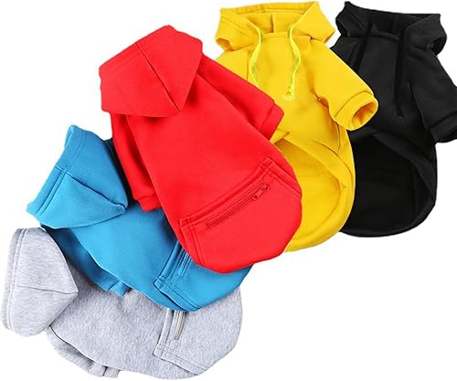 Miniatura 6 de Jecikelon - Sudadera con capucha y bolsillos, cálido para invierno, para perros pequeños, chihuahua, ropa de abrigo para cachorros, disfraz M,