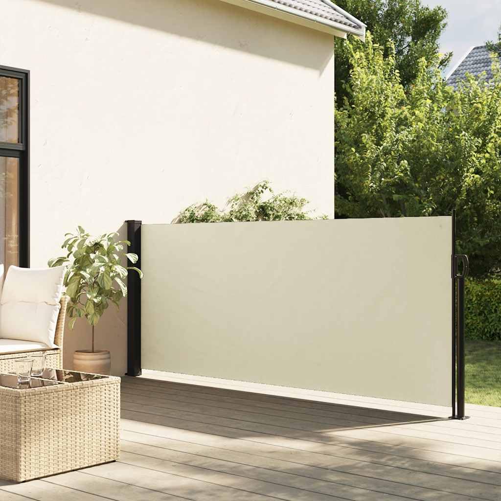 Retractable Side Awning, 117x300 cm Cream Patio Privacy Screen