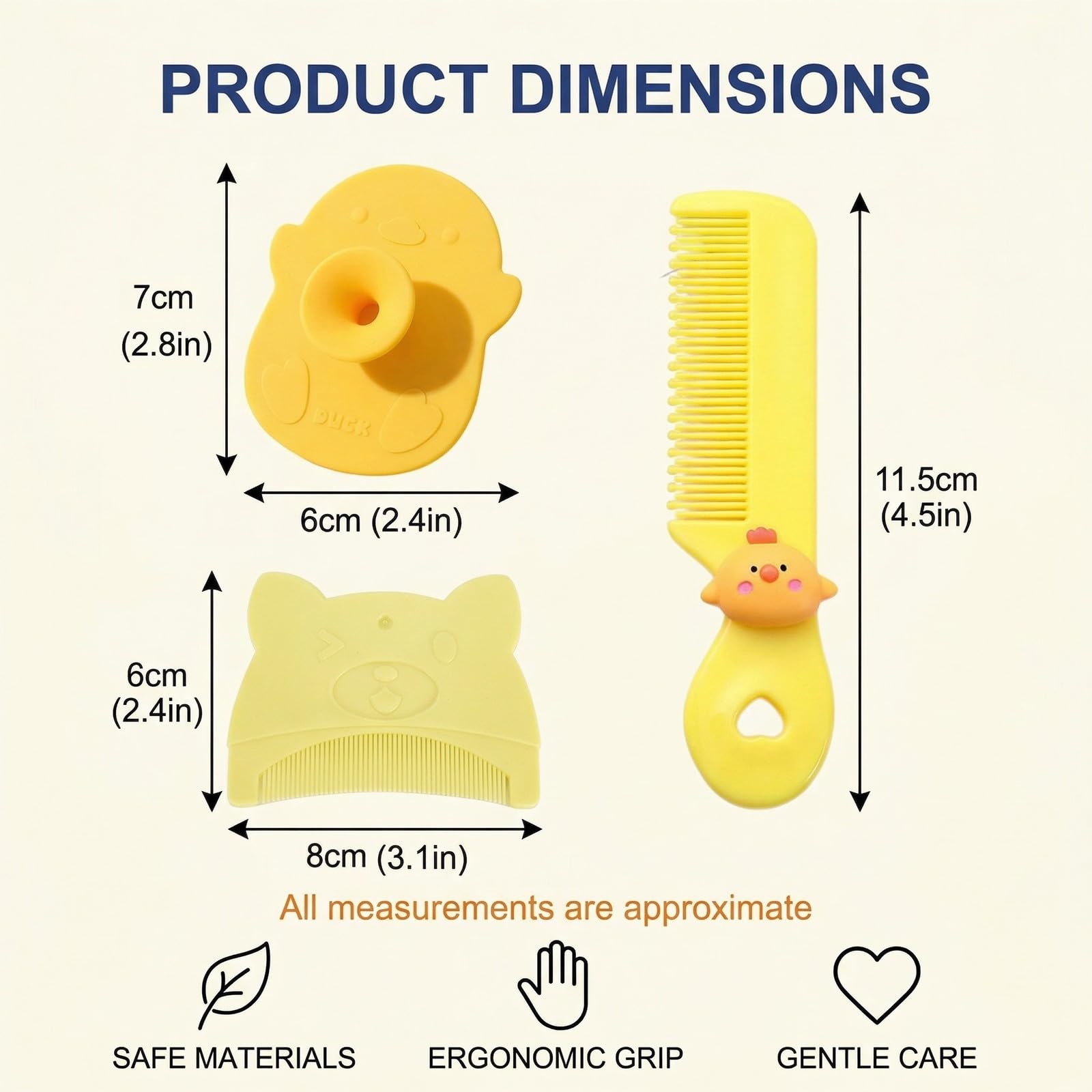 Peigne Croute De Lait Bebe,Peigne Bebe,Brosse Et Peigne Pour Croûtes De Lait,Brosse En Silicone Pour Le Bain De Bébé,Peigne à Cheveux Pour Bébé Sensoriel Doux Avec Poils Doux Outil De Bain,Jaune