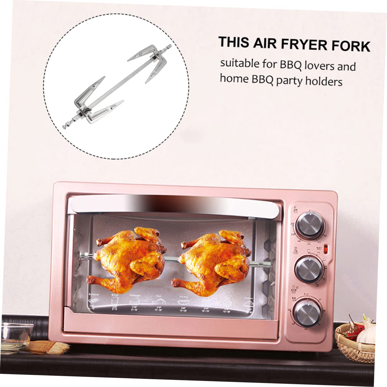 3pezzi Forchetta Per Barbecue in Acciaio Resistente Forchette Per Aria Friggitrice Utensili Da Campeggio Per Cibo Barbecue Spiedini Per Bbq