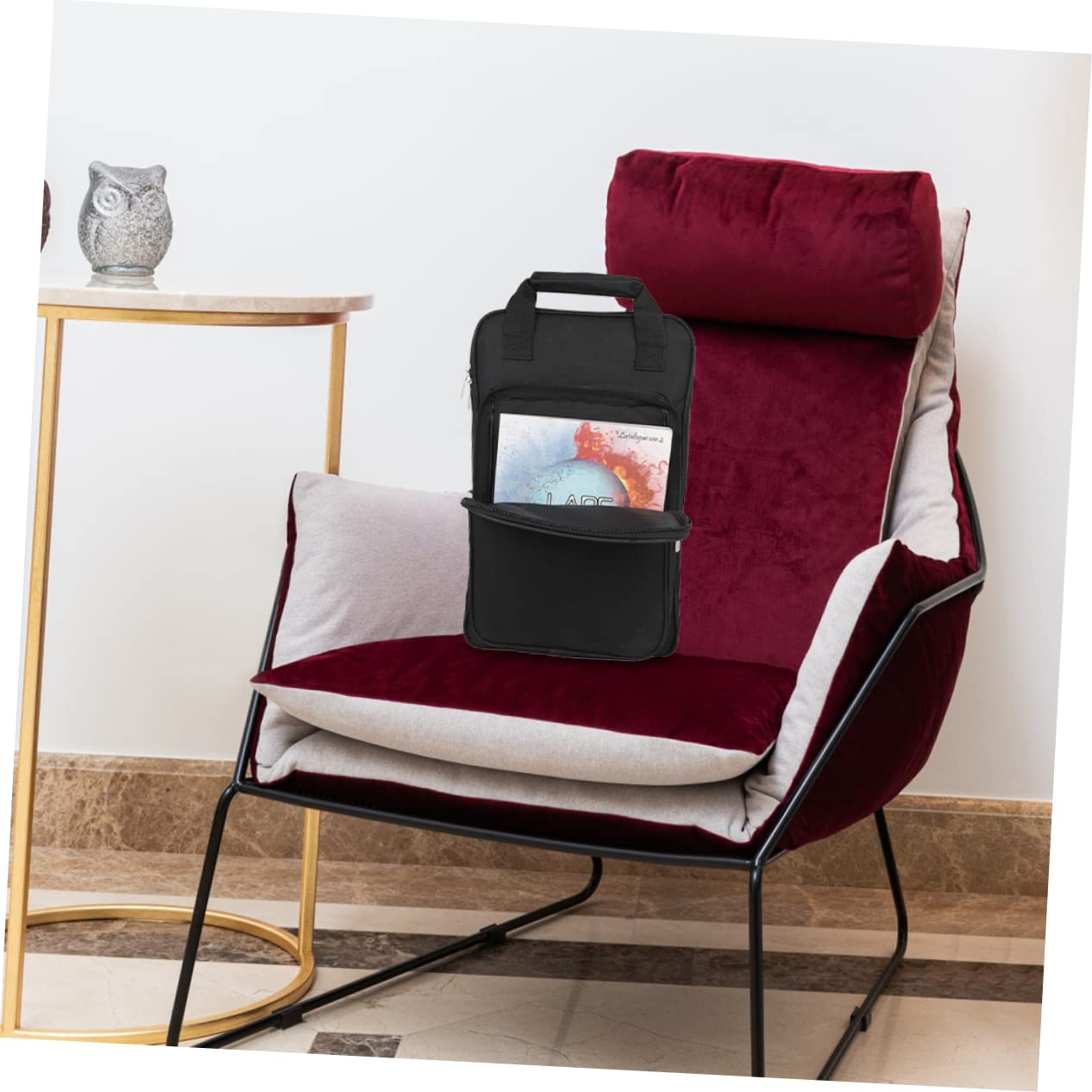 Mochila para Baquetas de Tela Oxford Negra, Bolsa Multifuncional Bolsillo Frontal, Diseño Acolchado y Resistente al Agua para Almacenamiento de Instrumentos