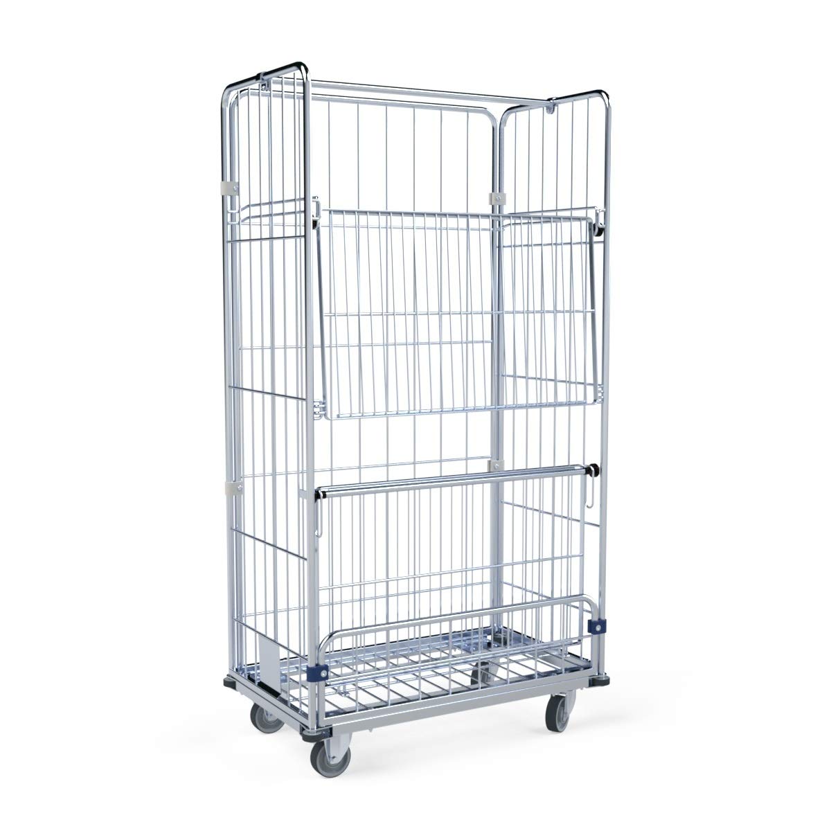 Wäschewagen 940x560x1760 mm 4-seitig mit Stahlboden