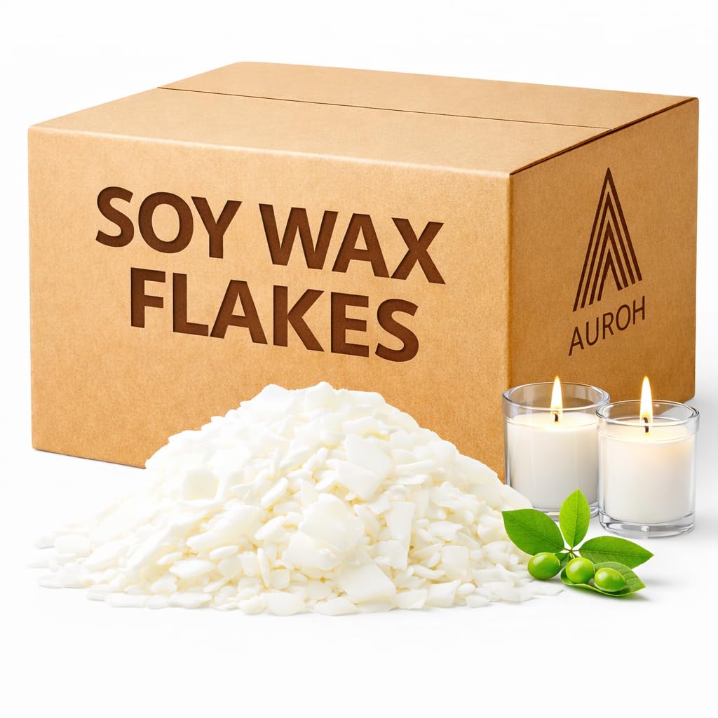 Auroh 10KG Pure Soy Wax for Candle Making - Premium Candle Wax for DIY Projects - Natural and Eco-Friendly SOYA Wax for Arts and Crafts