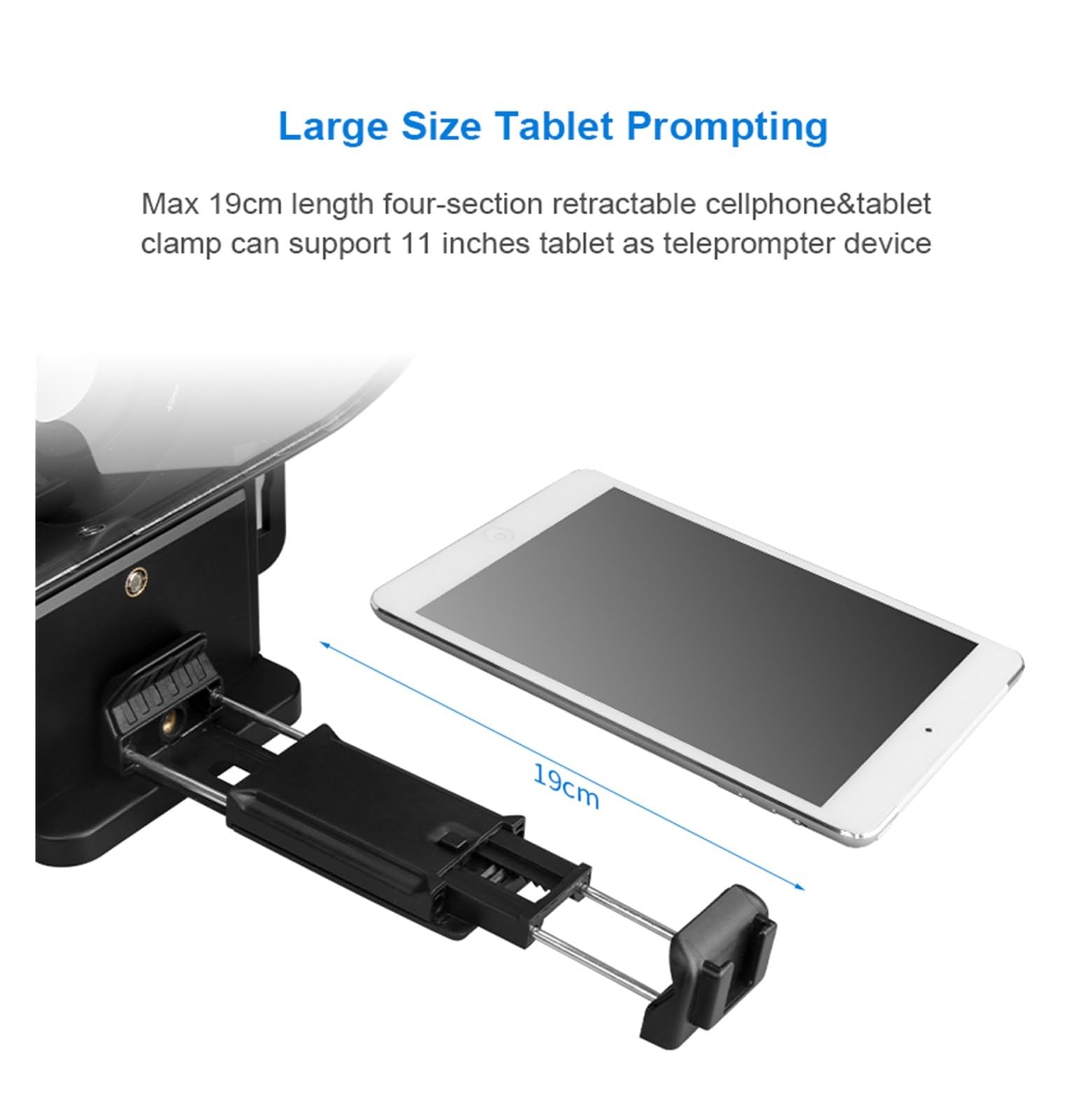 Teleprompter, T3 Smartphone/Tablet/DSLR-Kamera-Teleprompter mit Fernbedienung, unterstützt Weitwinkelobjektiv for Sprache, Live-Video, Online-Lehre Live-Streaming