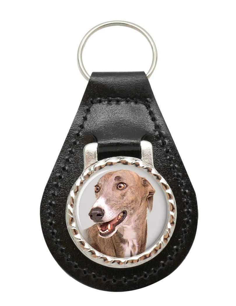 Giftshop UK Greyhound Leather Key Fob