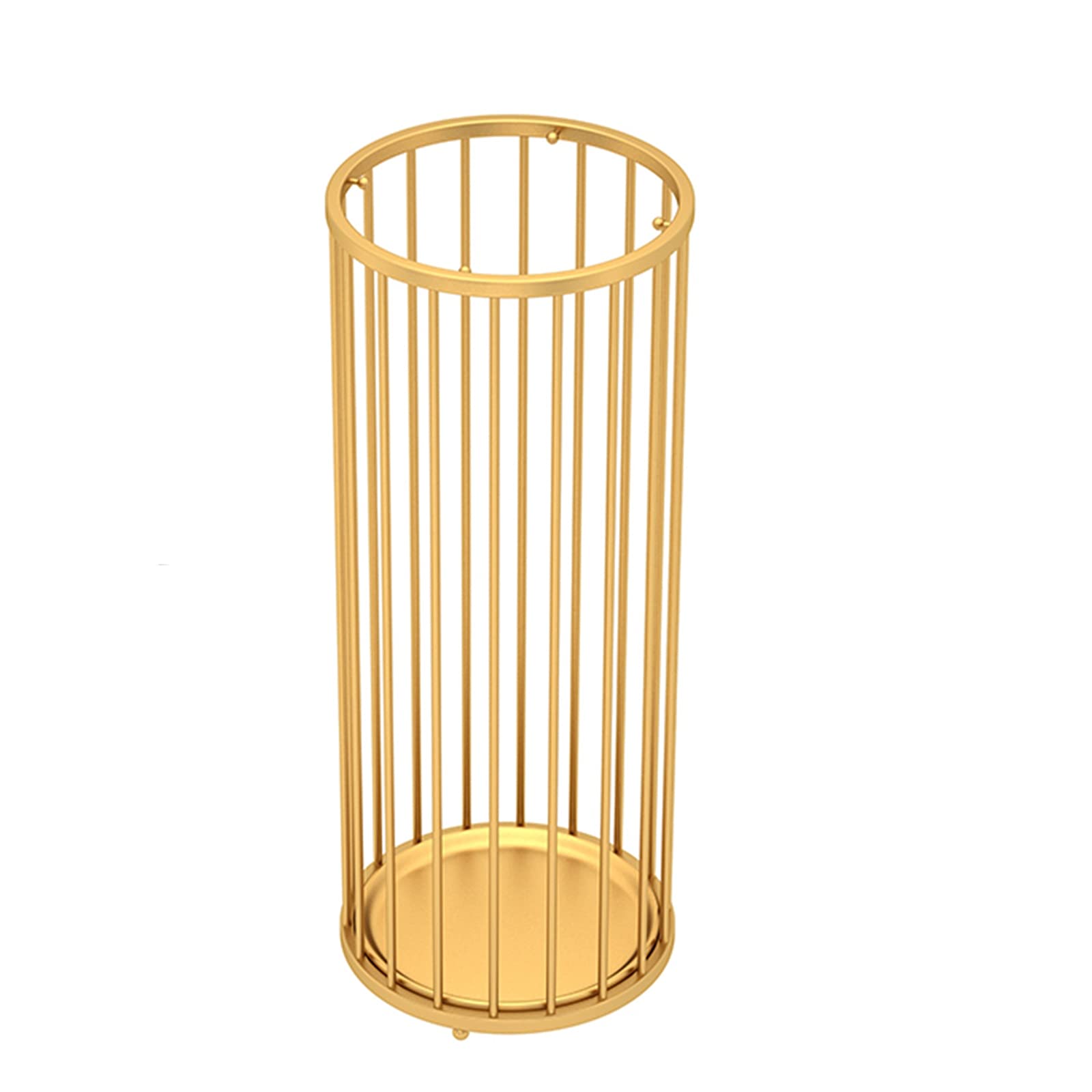 Porte-parapluie doré design chic en métal pour entrée élégante
