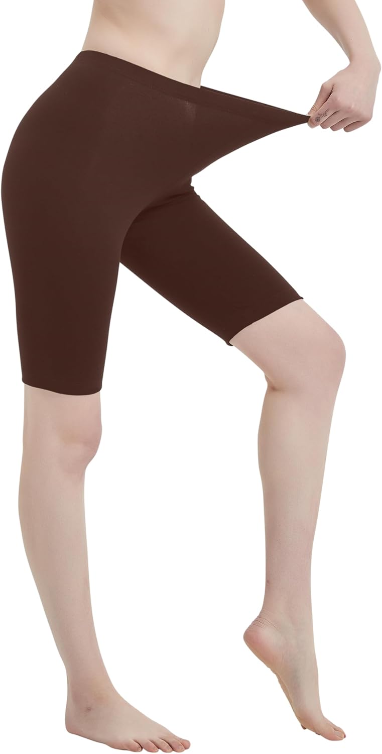 Mid Rise Cotton Spandex Biker Shorts for Women – Knee-Length, Breathable Workout & Yoga Shorts, Made in USA, Sizes S–5XL - Image 3