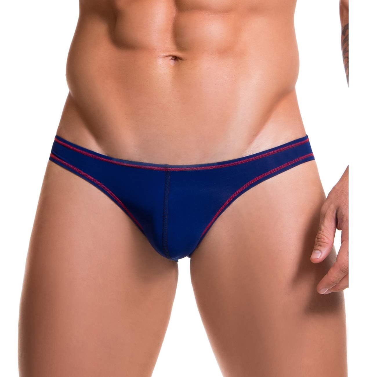 bruchi club Men's Net Design Comfortable Polyester Spandex G-String Thong Brief Underwear (Royal Blue)-picture-11