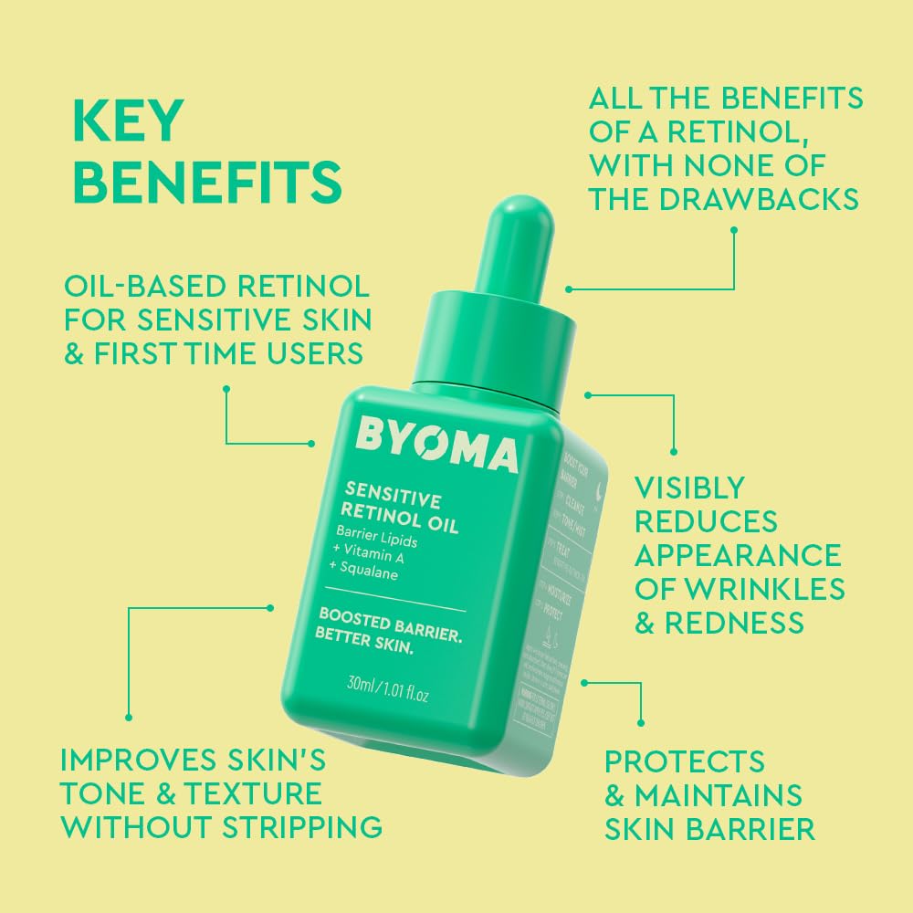 BYOMA Sensitive Retinol Oil - Face Treatment with Squalane & Vitamin A - Ideal for Sensitive Skin - Barrier Repair - 1.01 Fl. Oz - Image 3