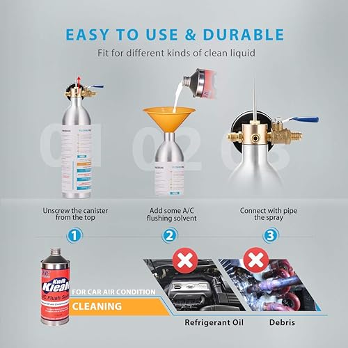 Miniatura 8 de VIVOHOME Bomba de vacío HVAC de una etapa de 110 V 13 HP 4.5CFM y kit de manómetro de CA de 4 vías con kit de descarga de CA con pistola de lavado