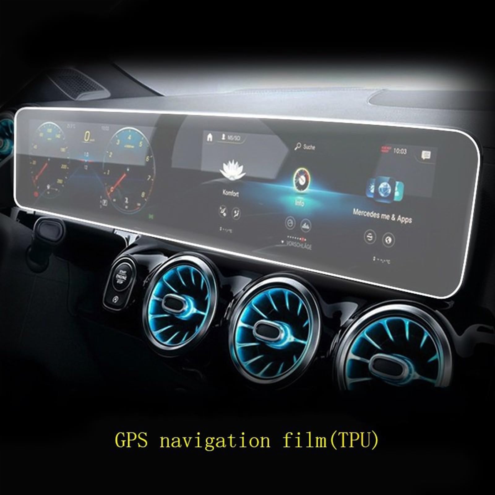 Compatible con Mercedes para Benz GLB 180 200 2020 2021 2022 2023 película Protectora de navegación GPS para Coche película LCD TPU Protector de Pantalla Interior Membrana Navegación GPS