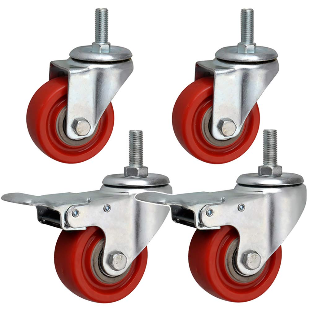 Roulettes pivotantes avec frein 75mm 100mm pour meuble lourd et atelier