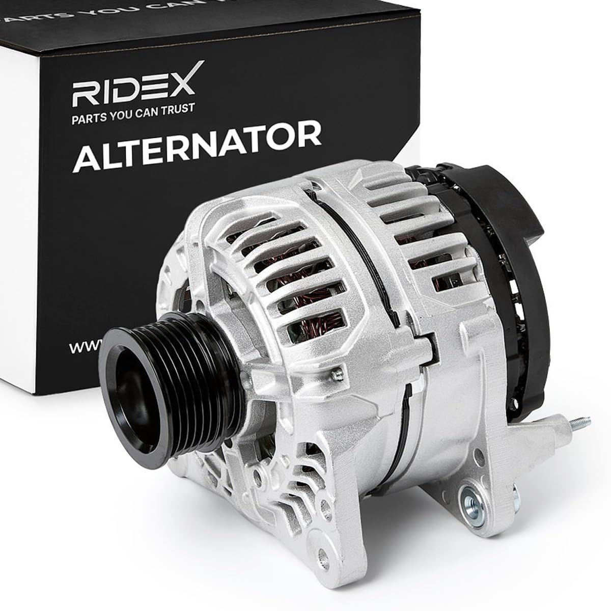 RIDEX 4G0008 Lichtmaschine 90A Generator LiMa 14V 12V Alternator mit Mehrfachriemenscheibe mit Riemenscheibe Kompatibel mit VW Golf IV Schrägheck 1J1 028903028D 028903028DX 030903023J