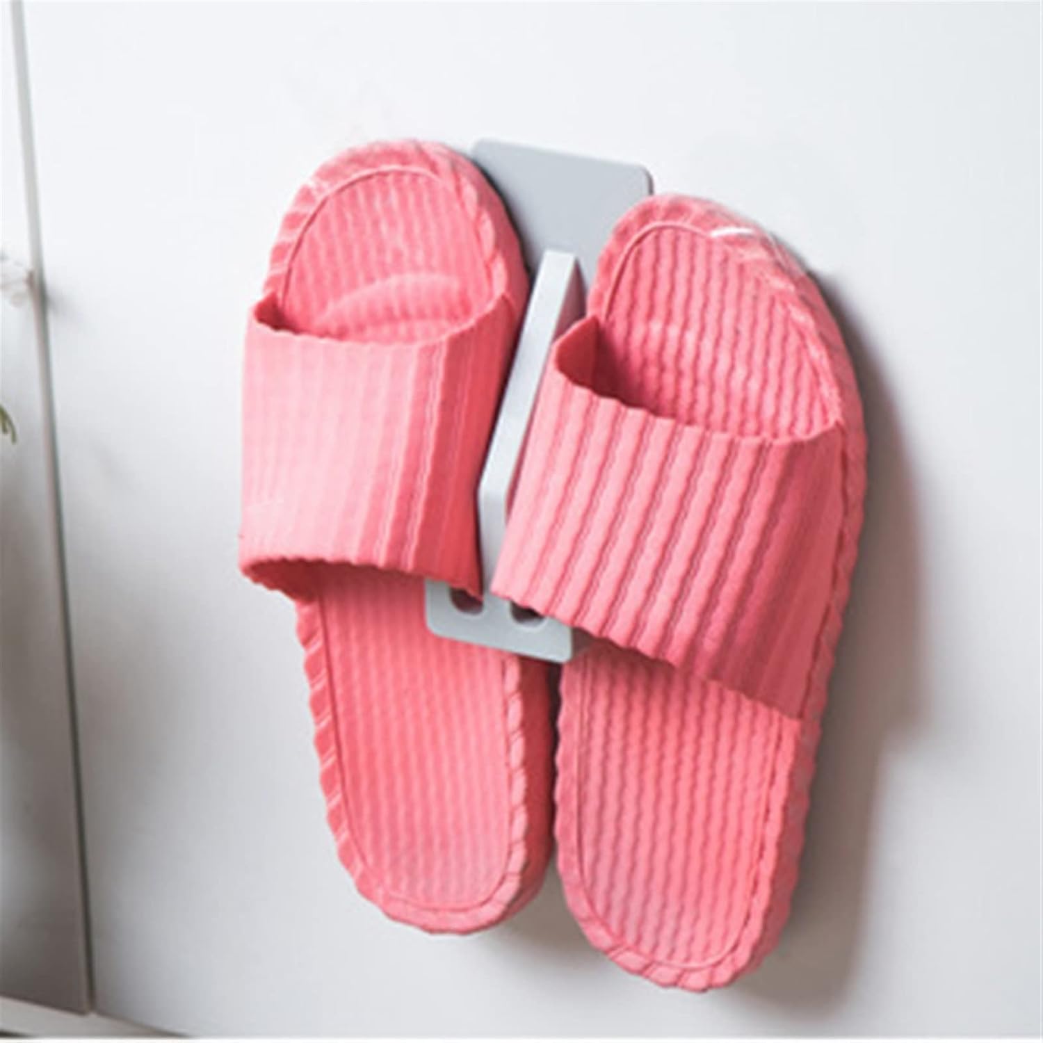 Shoe Slots, Shoe Holder Wall-Mounted Paste Storage Rack Organizer Bathroom Shelf Slippers(Mixed Color)