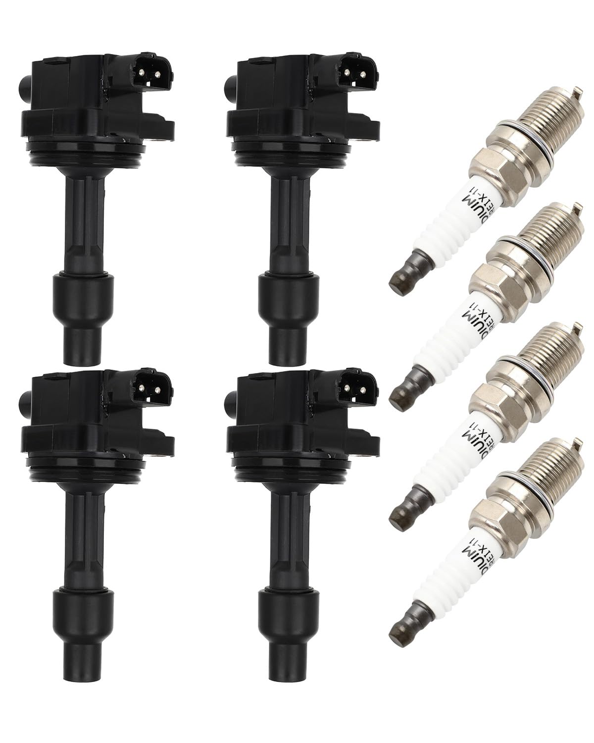 ECCPP Ignition Coil Coils&iridium Spark Plugs UF365 for Volvo S40 2000-2004, V40 2000-2004, 1.9L set of 4