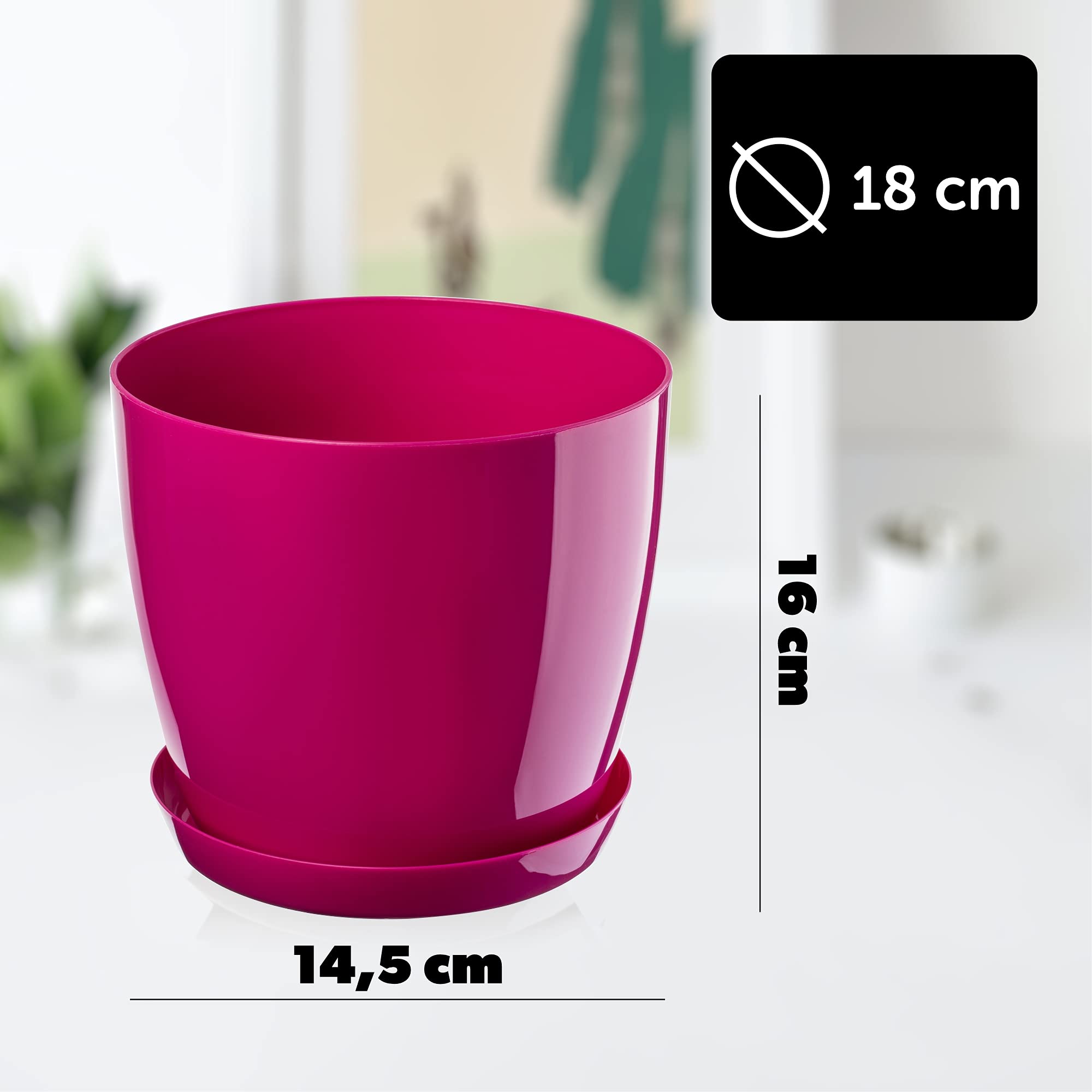 KADAX Bloempot met houtspaanders, elegante bloempot met uitneembare