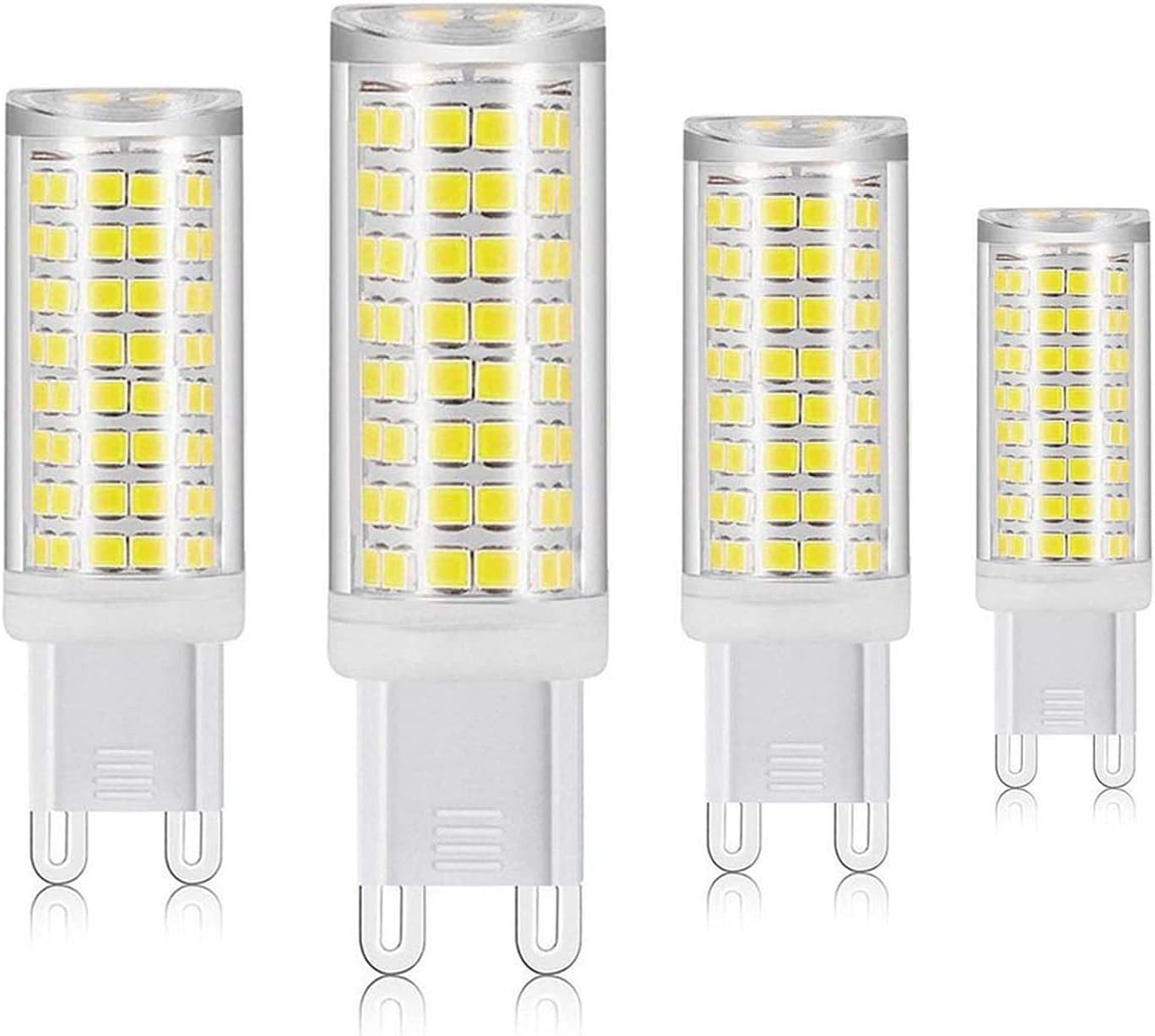 G9 Led Bulbs T4 Bi-Pin Base, 6000K Daylight White Light Dimmable Chandelier Light Bulb for Home Lighting Indoor Decoration, 7W (40W 60W 75W Halogen Replacement) Pack of 4