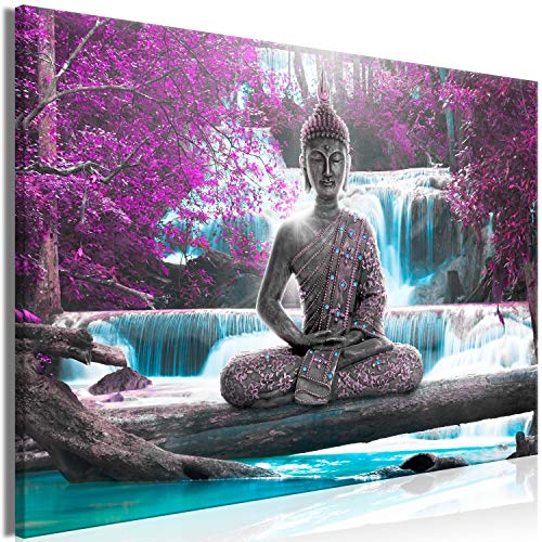 murando Cuadro Mega XXXL Buda 165x110 cm Cuadro en Lienzo en Tamano XXL Estampado Grande Gigante Imagen para Montar por uno Mismo Decoración De Pared Impresión DIY Cascada c-A-0137-ak-a