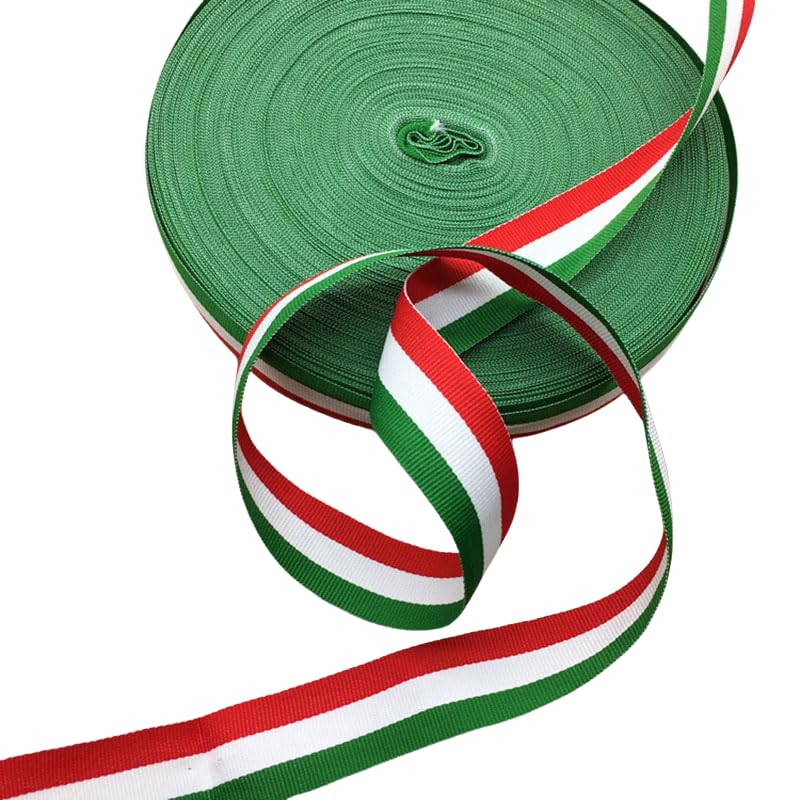 Ruban tricolore en polyester de 50 m aux finitions soignées de 3 cm