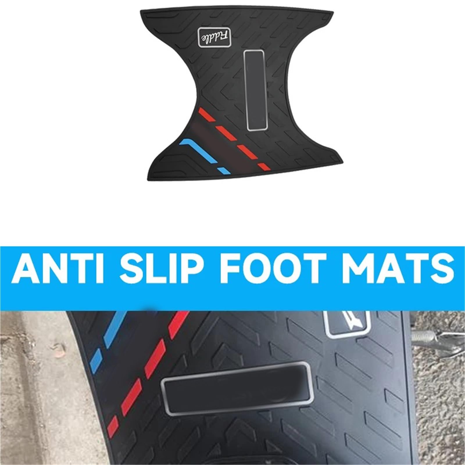 Für SYM Fiddle 4 Roller Motorrad Fußstütze, Gummi Fuß Skid Pad Bodenmatte Teppich Fußstützen(Style 7)